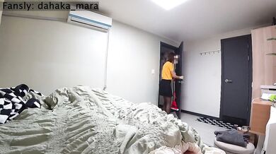 Public Dick Flash. Hotel maid watches me jerk off and secretly masturbates in the restroom