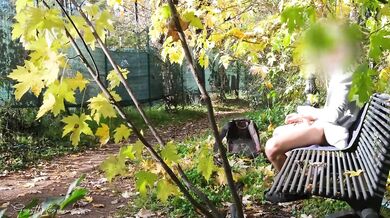 DICKFLASH in the PARK: a slutty milf can't resist to give a me a hard titty fuck