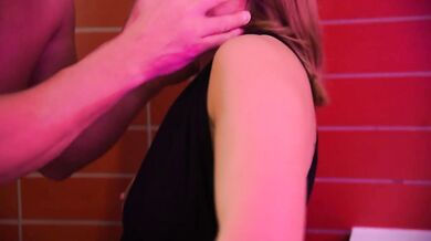 FUCKED HOT BABE IN THE PUBLIC TOILET IN THE BAR! UNEXPECTED CREAMPIE