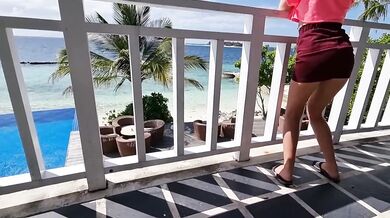 I control her pussy in public with a lovense lush - she moans and is embarassed
