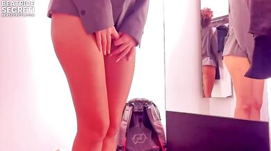 DRESSING ROOM ADVENTURE - I'm in a dressing room and I start masturbating in front of salesman