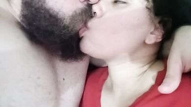 HOT AND EXCITED KISS, horny couple full of lust, kissing and moaning