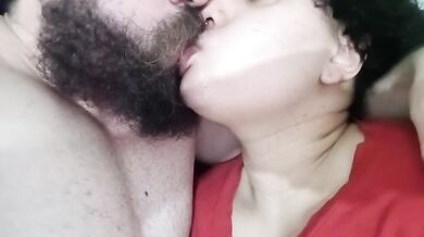 HOT AND EXCITED KISS, horny couple full of lust, kissing and moaning