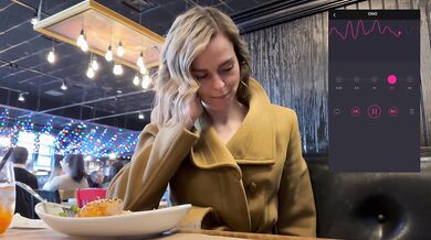 Public fun in changing room and restaurant with Lush remote controlled vibrator