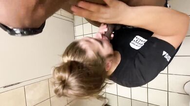 Hot Interracial Quickie In A Public Bathroom!