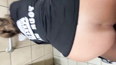 Hot Interracial Quickie In A Public Bathroom!
