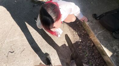 I caught my neighbor's daughter, a graduate, drinking and punished her with a bottle in her ass
