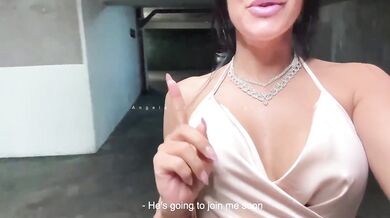 Angela Doll - Too horny guy cums in my pussy without warning in parking lot