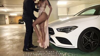 Angela Doll - Too horny guy cums in my pussy without warning in parking lot