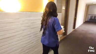ROOM SERVICE! I met her at the hotel and was able to fuck young maid for money