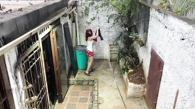 Fucking my neighbor's whore who is always wearing very short clothes so you can see her big ass