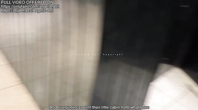 STRANGER CHALLENGE - I get fucked by a stranger in an X cinema. A voyeur joins us and cums on me