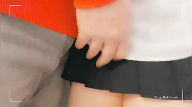 Crazy dirty fantasy!!! Petting in the public place Girl in short skirt in the bus. Sexy ass