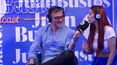 Jessica Sodi fulfills fantasy and cums with her big tits in the sex machine Juan Bustos podcast