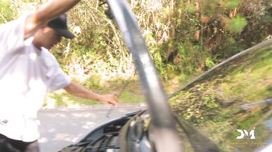 Nymphomaniac fucks her lover and the mechanic on a public-Danner Mendez & Yenifer Chacon