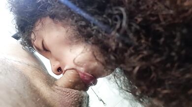 The blowjob most insane in porn, she devours it, drools, makes a puddle of spit on the floor from salivating so much