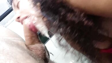 The blowjob most insane in porn, she devours it, drools, makes a puddle of spit on the floor from salivating so much