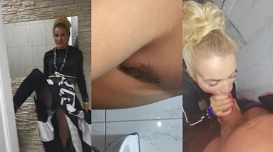 HORNY COUPLE HAS RISKY SEX IN A PUBLIC TOILET