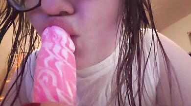 Closeup Quick Messy Blowjob