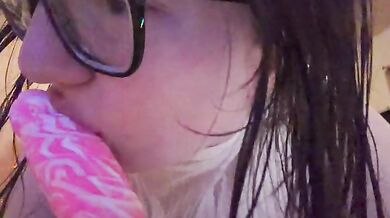 Closeup Quick Messy Blowjob