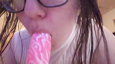Closeup Quick Messy Blowjob