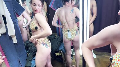 Real Public Fitting Room Fuck – Silent, Steamy POV While People Walk By