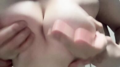 Sensual Big Natural Tits Squeezing and Real Orgasm