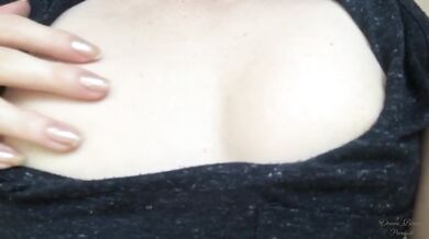 At my friend's beach house, her brother is a few meters away # Playing boobs # fetish