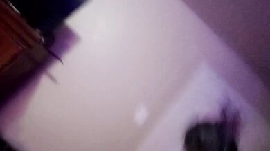 Petite redhead goth girl sucks in front of mirror and then get fucked hard