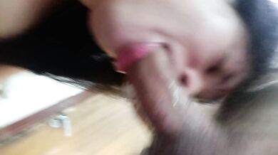 Deep throat blowjob, creampie right down my throat, best cum shot