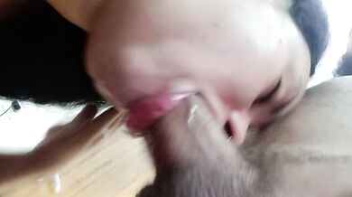 Deep throat blowjob, creampie right down my throat, best cum shot