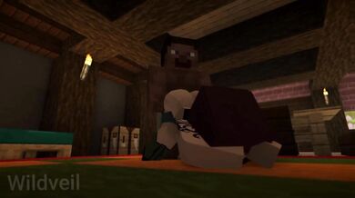 Minecraft porn animation dark hair beauty gets fucked
