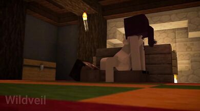 Minecraft porn animation dark hair beauty gets fucked