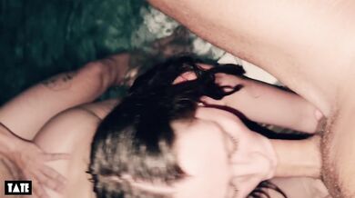 intense threesome BBG sex with hot young real couple - little arden first ever spitroast