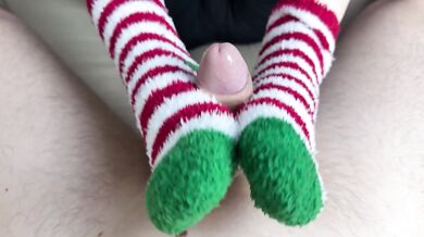 The Grinch in Christmas socks is coming to steal my holiday