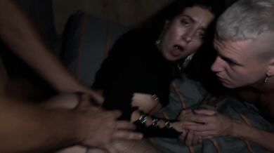 Cuckold's wife loves having her pussy filled with her fuckers' cum - she gets fucked in front of him
