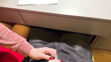 SCHOOLGIRL Handjob in Math Class Under The Table Again. (At School)