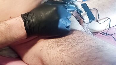 My first glans dick electrostimulation test. Failed to cumshot!