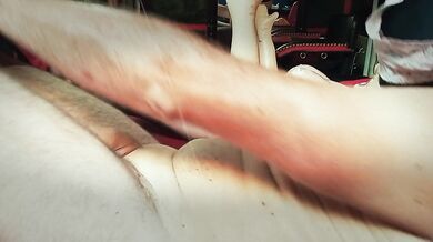 Teaching my inflatable girlfriend to give me a deep blowjob.