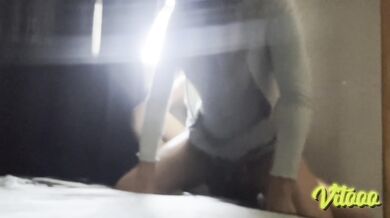 My beautiful girlfriend touches her vagina in front of the camera