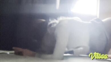My beautiful girlfriend touches her vagina in front of the camera