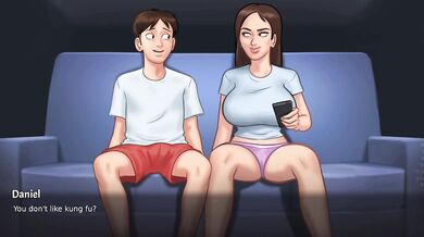 My hot stepsis with watching movie and creampied | Sommertime saga Gameplay