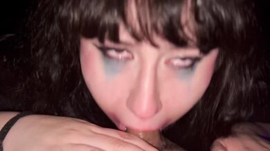 Perfect submissive clown whore deep throat