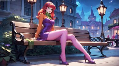 Daphne gets fucked on a park bench!