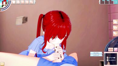 HENTAI GAME - GIRLFRIEND DOING ORAL SEX IN THE BATHROOM