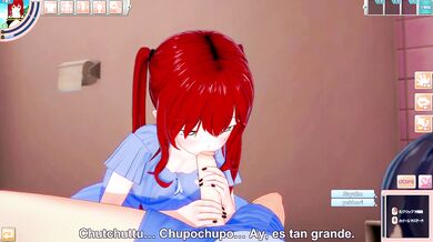 HENTAI GAME - GIRLFRIEND DOING ORAL SEX IN THE BATHROOM