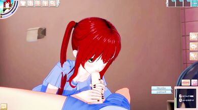 HENTAI GAME - GIRLFRIEND DOING ORAL SEX IN THE BATHROOM
