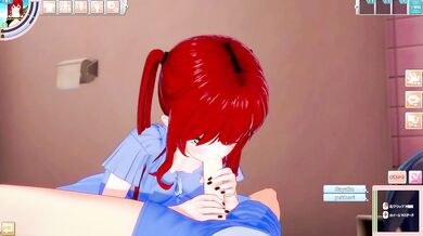 HENTAI GAME - GIRLFRIEND DOING ORAL SEX IN THE BATHROOM
