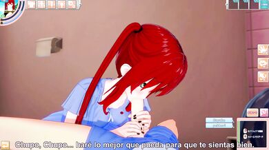 HENTAI GAME - GIRLFRIEND DOING ORAL SEX IN THE BATHROOM