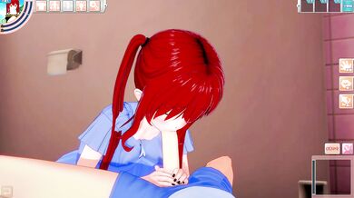 HENTAI GAME - GIRLFRIEND DOING ORAL SEX IN THE BATHROOM